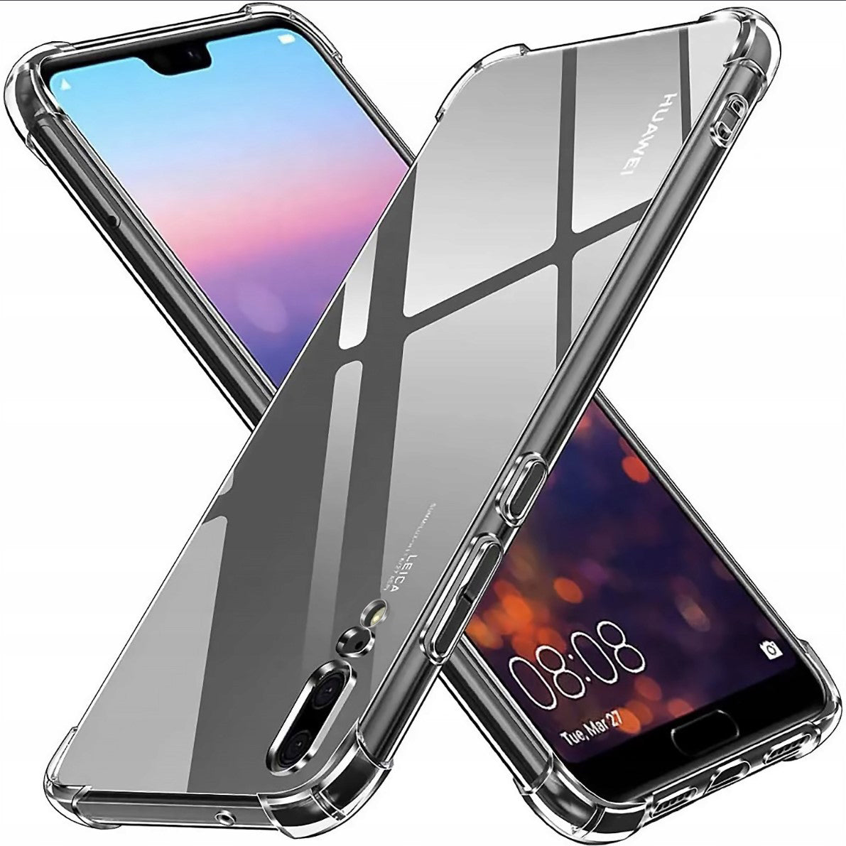 Калъф за Huawei P20, Techsuit, Shockproof Clear, Прозрачен