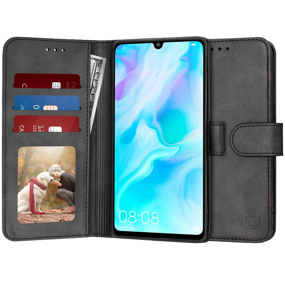 Калъф за Huawei P30 lite New Edition / P30 lite, Techsuit, Diary Book, Черен