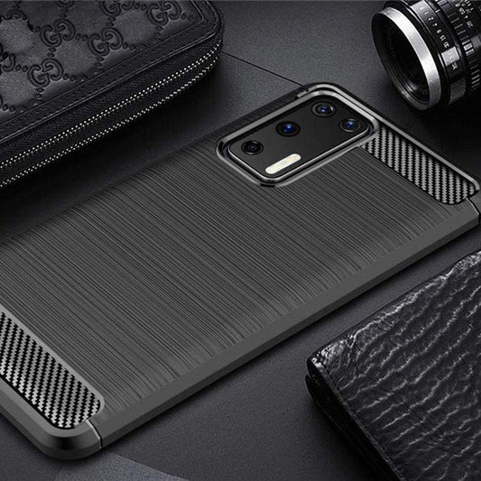Калъф за Huawei P40 Pro, Techsuit, Карбон, Черен