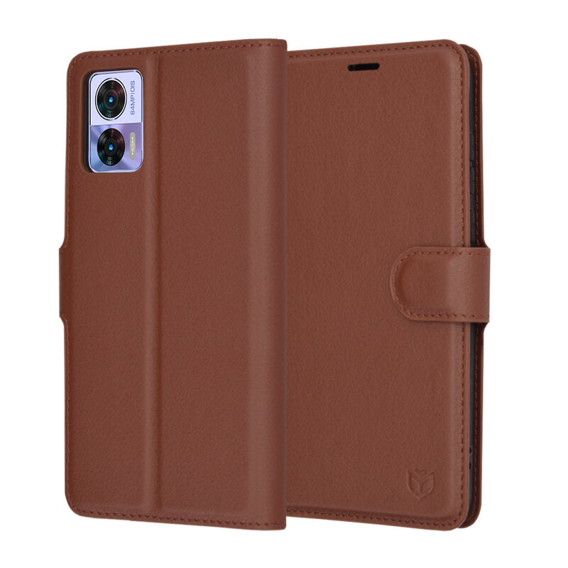 Калъф за Motorola Edge 30 Neo, Techsuit, Leather Folio, Кафяв