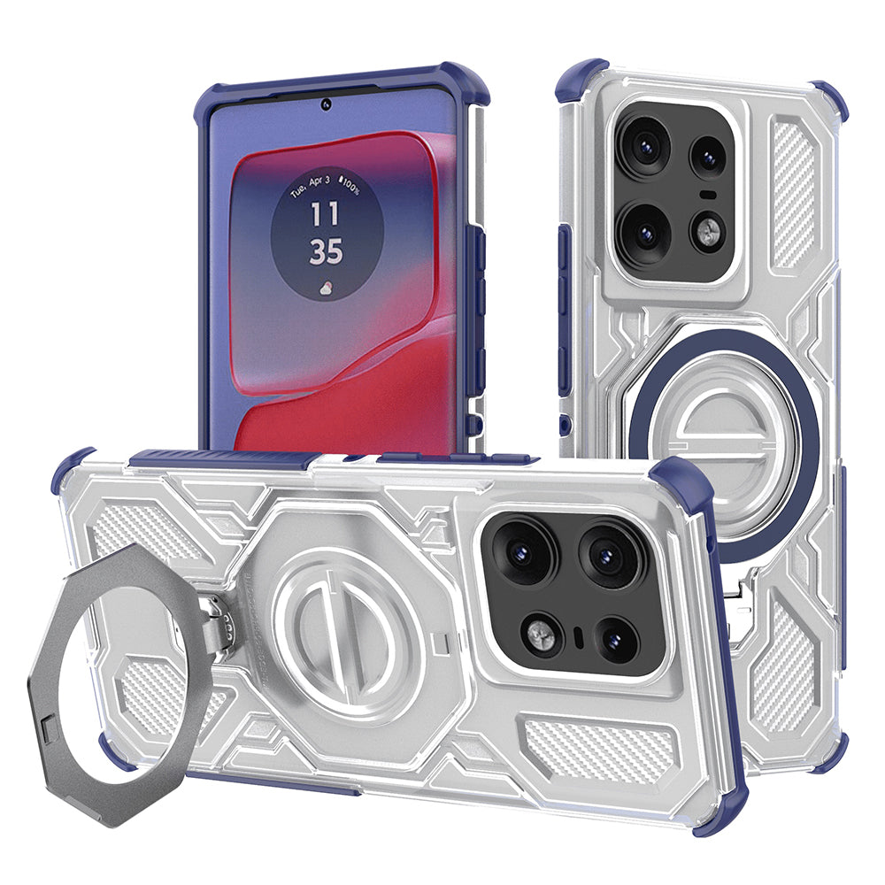 Калъф за Motorola Edge 50 Pro, Techsuit, Carbon Shield Pro, Син
