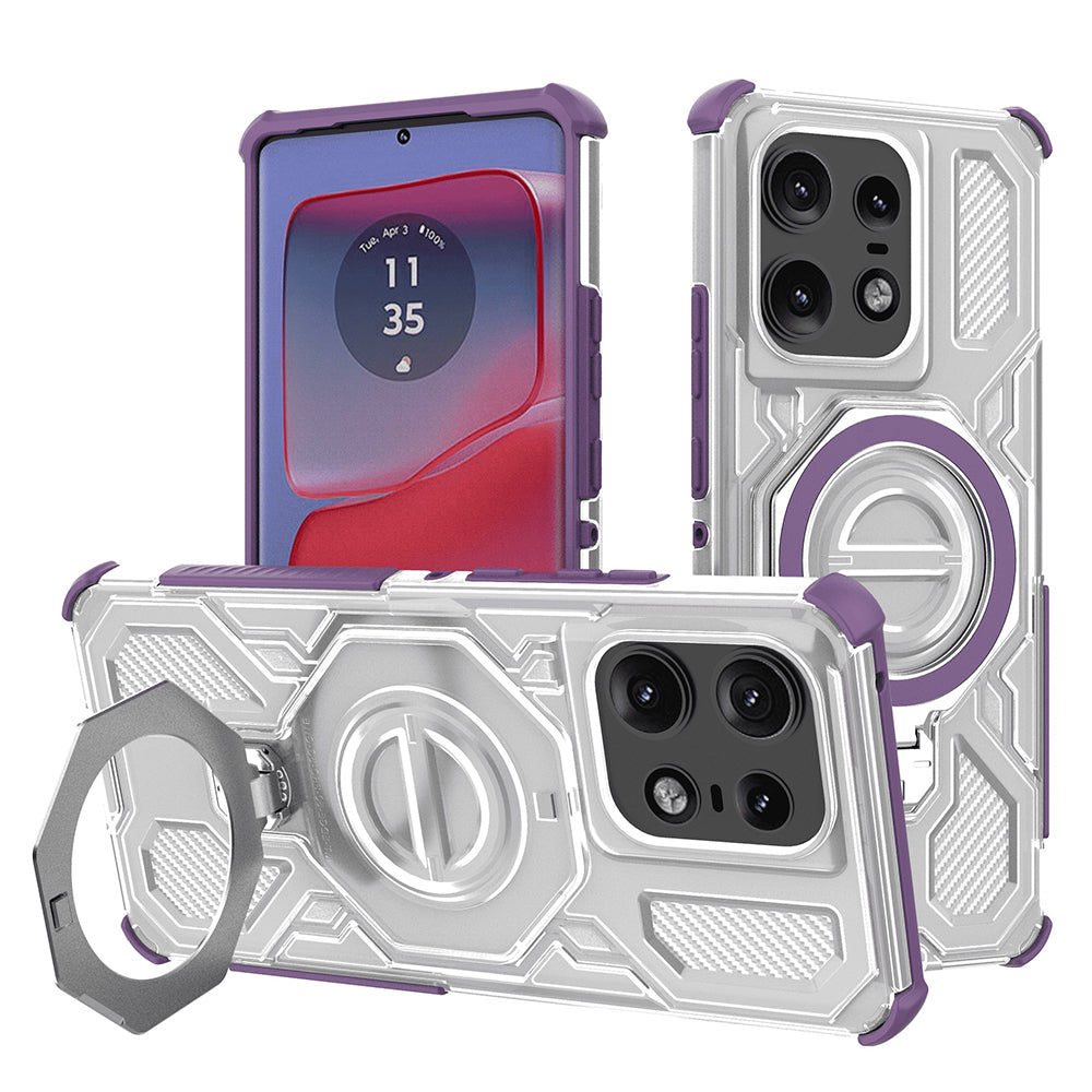 Калъф за Motorola Edge 50 Pro, Techsuit, Carbon Shield Pro, Лилав