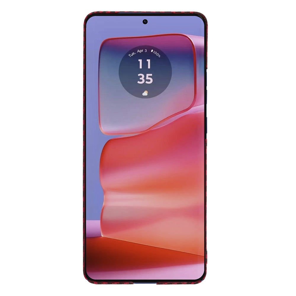 Калъф за Motorola Edge 50 Pro, Techsuit, Carbonite FiberShell, Червен