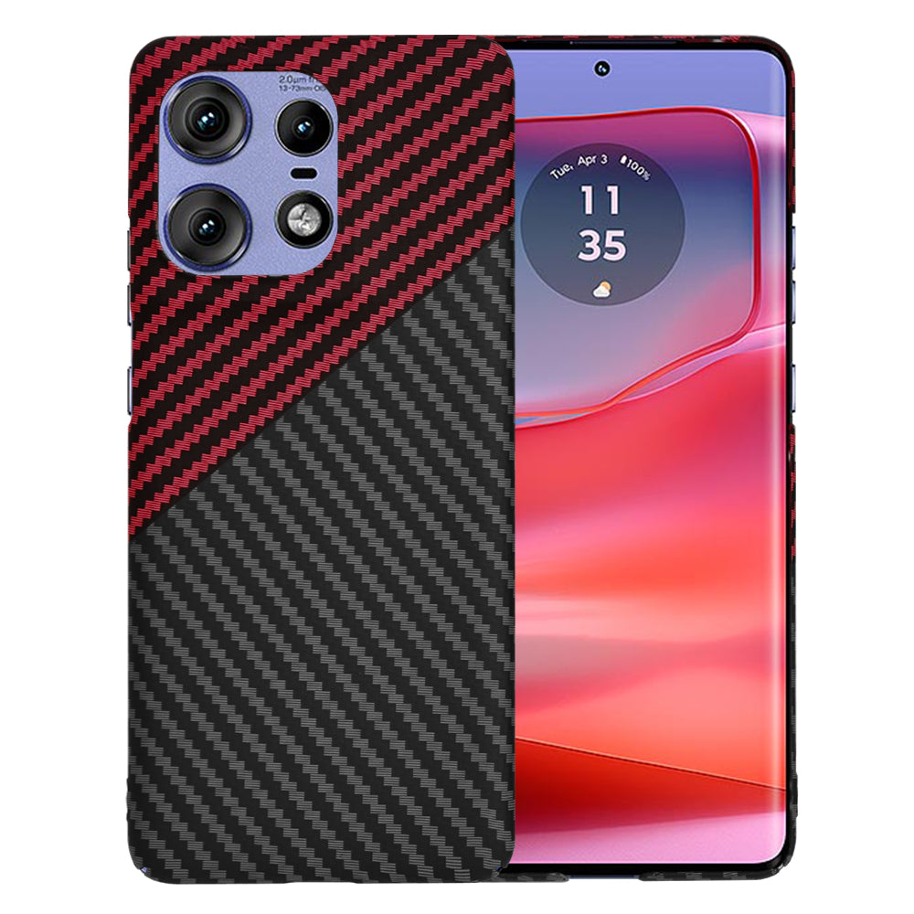 Калъф за Motorola Edge 50 Pro, Techsuit, Carbonite FiberShell, Черно Червен