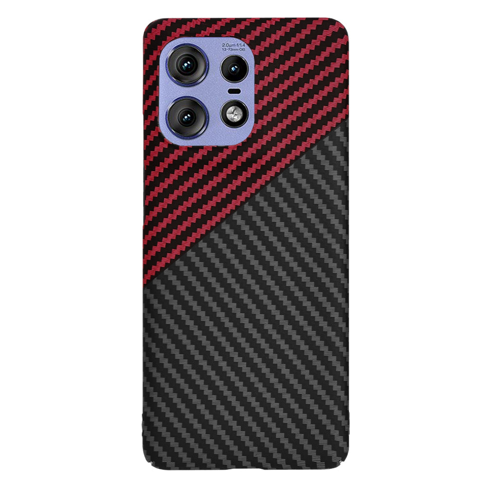 Калъф за Motorola Edge 50 Pro, Techsuit, Carbonite FiberShell, Черно Червен