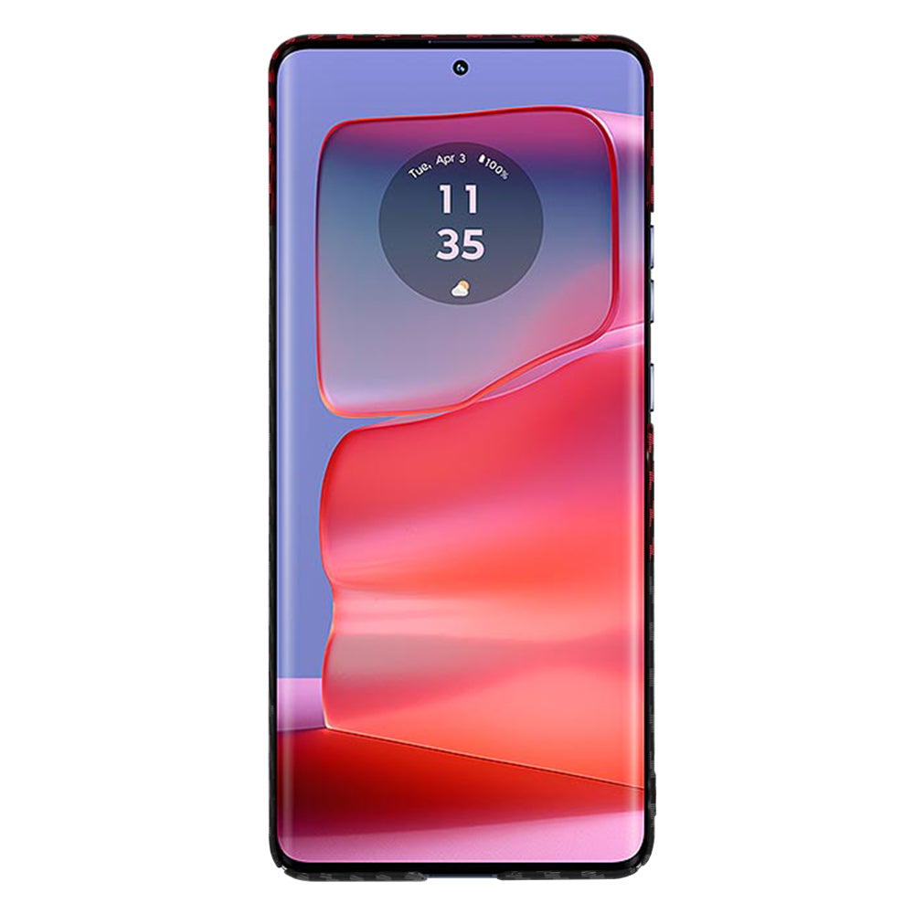 Калъф за Motorola Edge 50 Pro, Techsuit, Carbonite FiberShell, Черно Червен