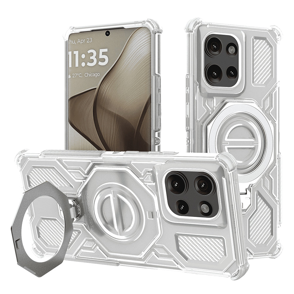 Калъф за Motorola Edge 50, Techsuit, Carbon Shield Pro, Бял