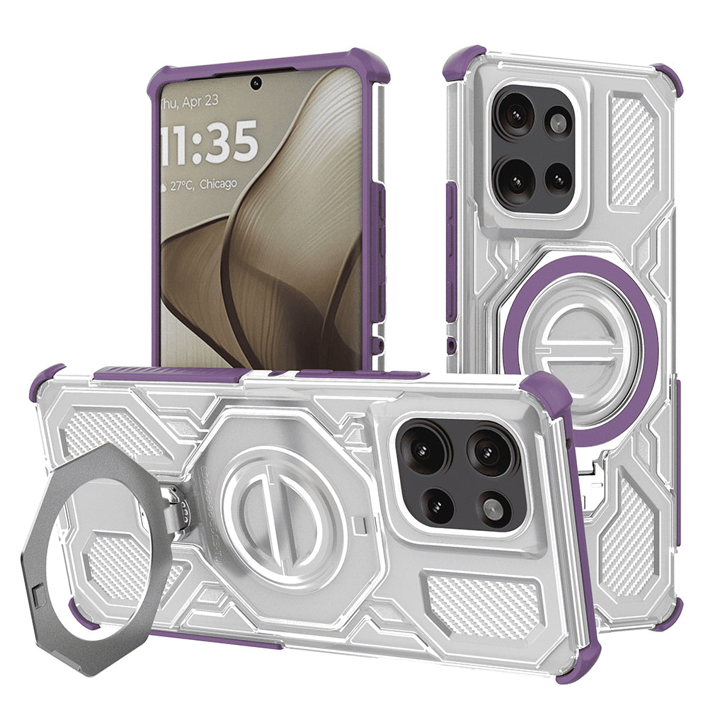 Калъф за Motorola Edge 50, Techsuit, Carbon Shield Pro, Лилав