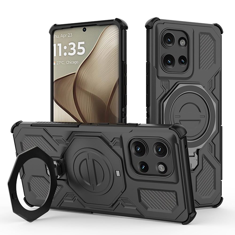 Калъф за Motorola Edge 50, Techsuit, Carbon Shield Pro, Черен