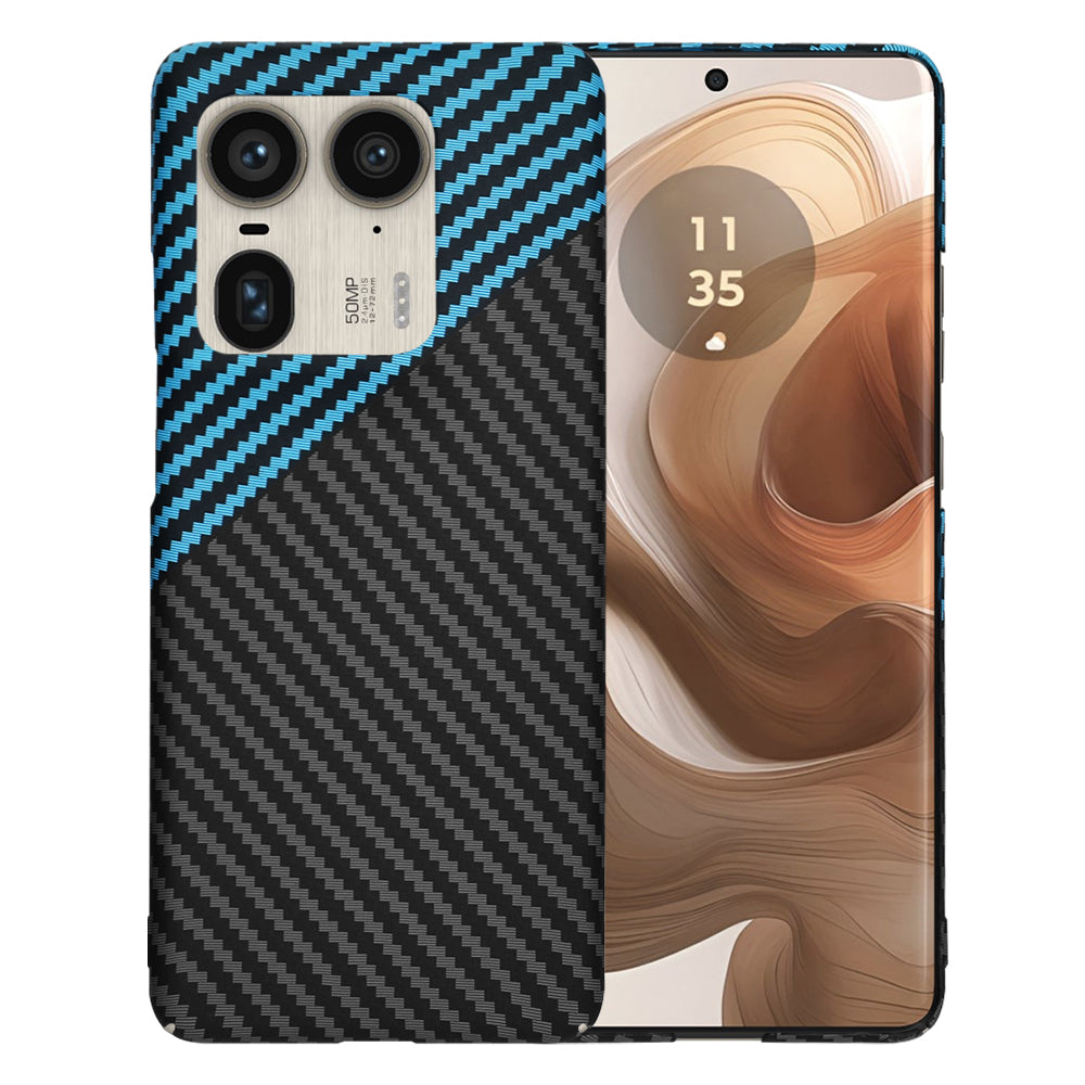 Калъф за Motorola Edge 50 Ultra, Techsuit, Carbonite FiberShell, Черно Синьо