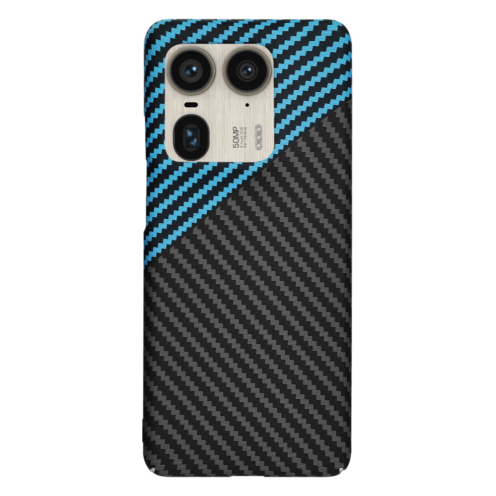 Калъф за Motorola Edge 50 Ultra, Techsuit, Carbonite FiberShell, Черно Синьо