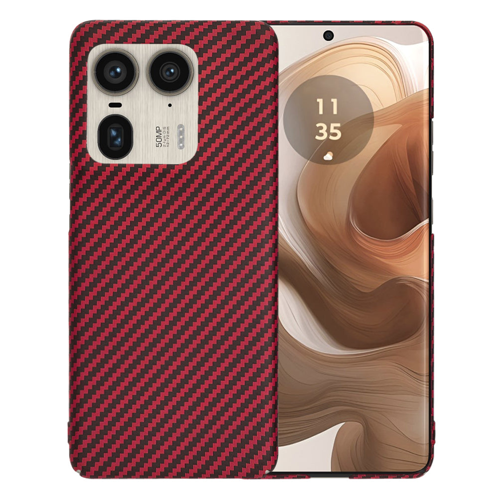 Калъф за Motorola Edge 50 Ultra, Techsuit, Carbonite FiberShell, Червен