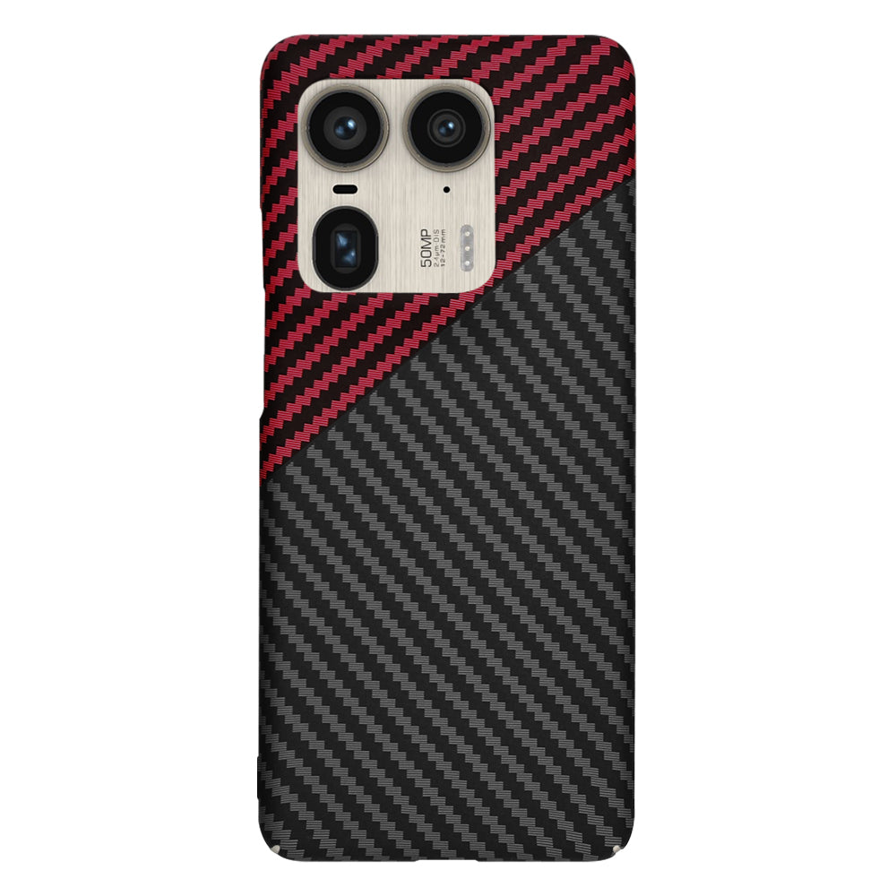 Калъф за Motorola Edge 50 Ultra, Techsuit, Carbonite FiberShell, Черно Червен