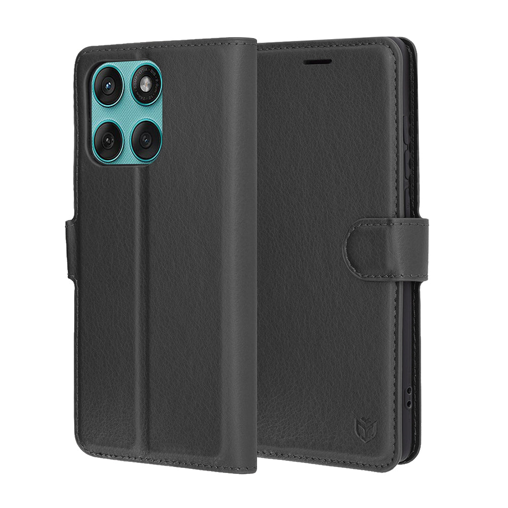 Калъф за Motorola Edge 60 Fusion / Edge 60, Techsuit, Leather Folio, Черен