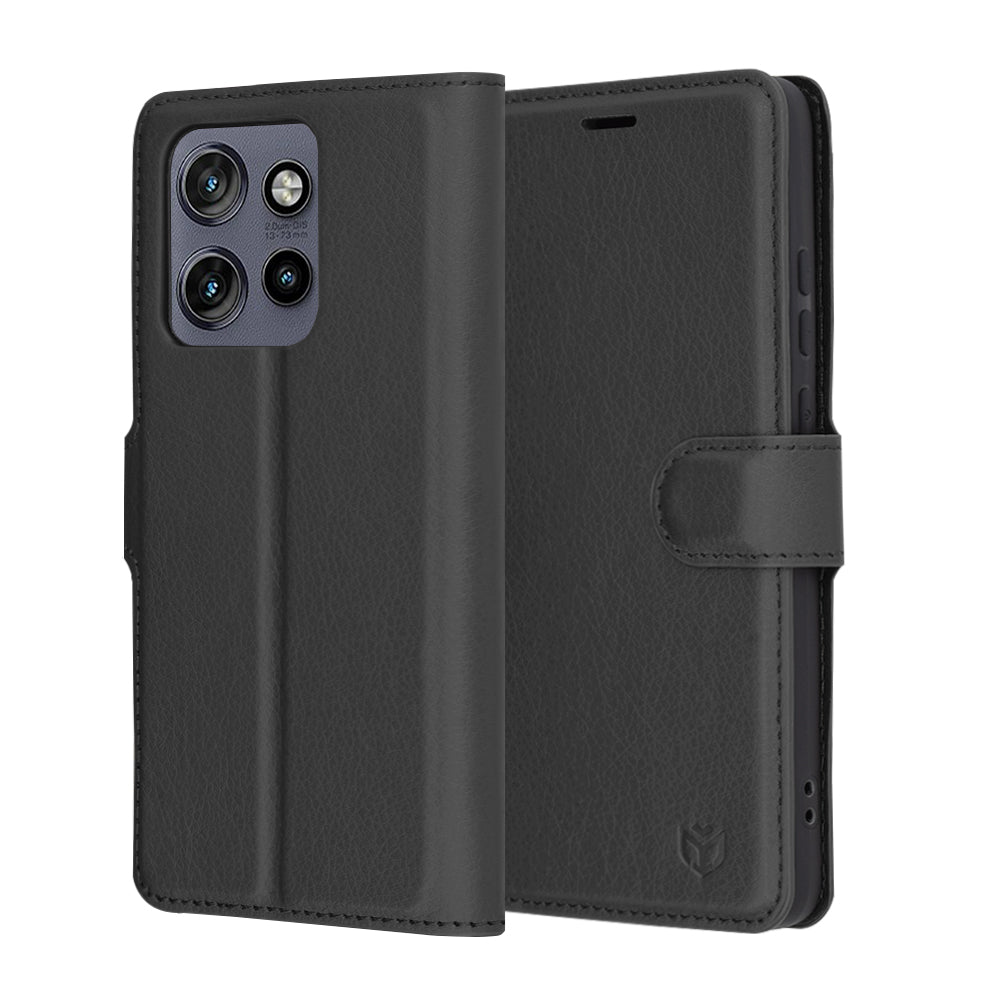 Калъф за Motorola Edge 60 Neo / Edge 50 Neo, Techsuit, Leather Folio, Черен