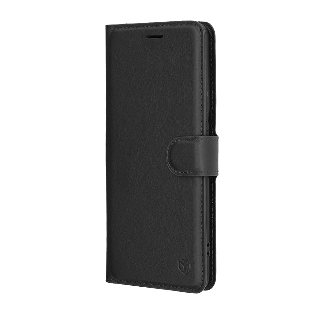 Калъф за Motorola Edge 60 Pro, Techsuit, Leather Folio, Черен