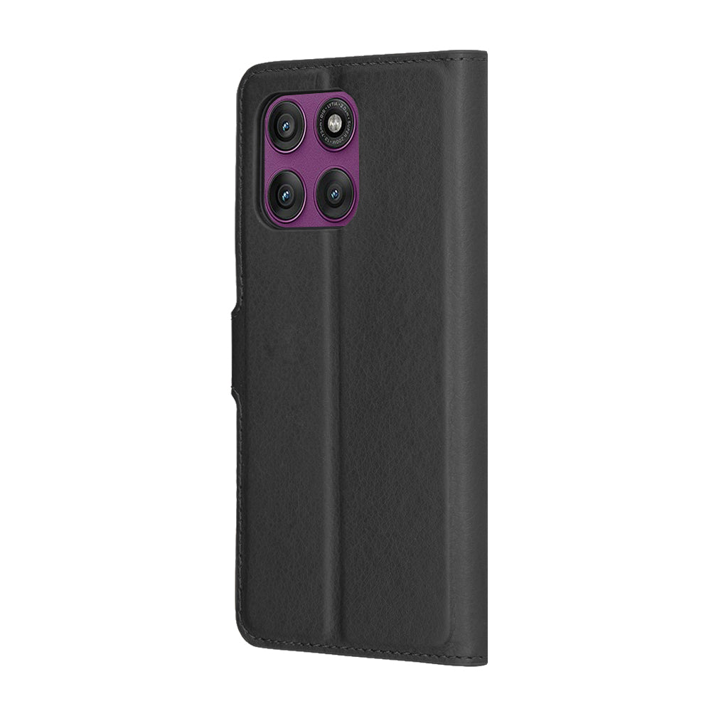 Калъф за Motorola Edge 60 Pro, Techsuit, Leather Folio, Черен