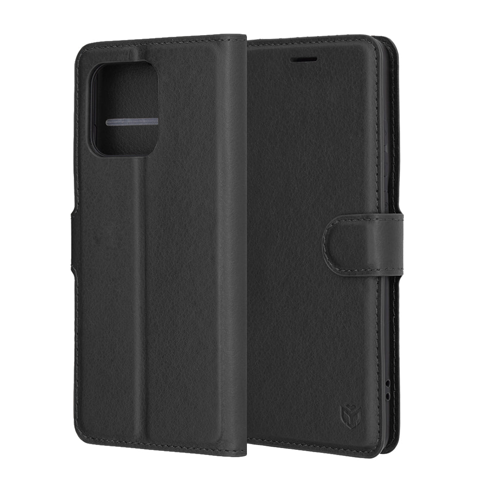Калъф за Motorola Edge 60 Pro, Techsuit, Leather Folio, Черен