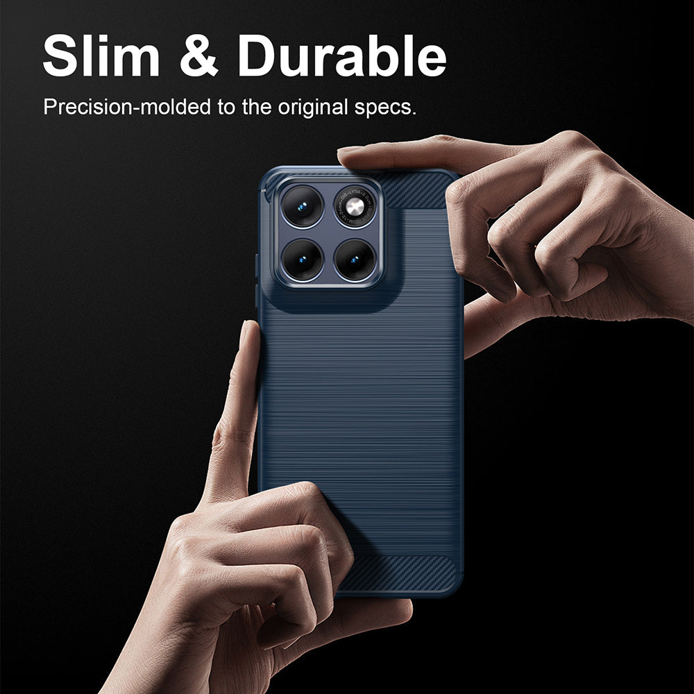 Калъф за Motorola Edge 70 Fusion, Techsuit, Карбон, Син