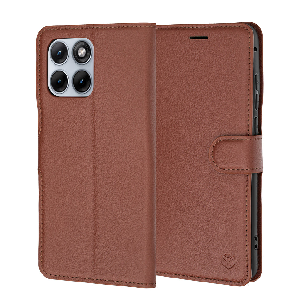 Калъф за Motorola Edge 70 Fusion, Techsuit, Leather Folio, Кафяв