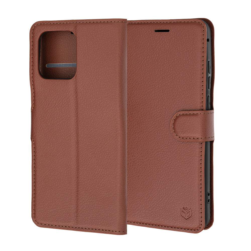 Калъф за Motorola Edge 70 Fusion, Techsuit, Leather Folio, Кафяв