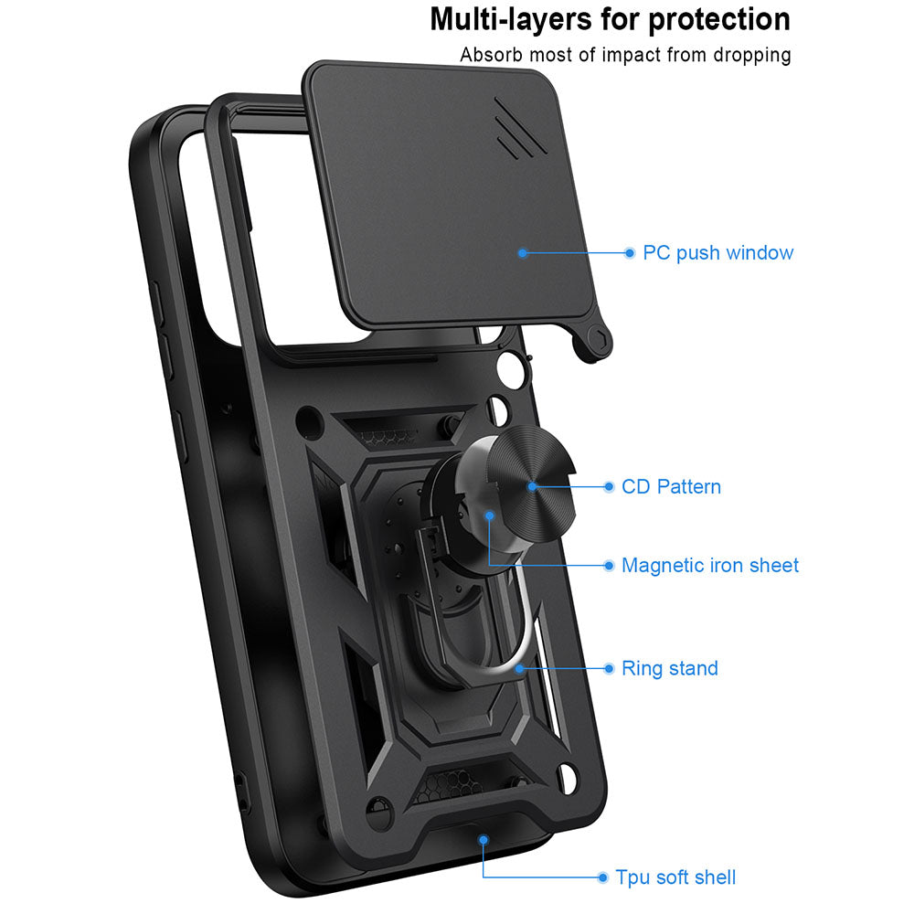Калъф за Motorola Edge 70 Pro, Techsuit, CamShield, Черен