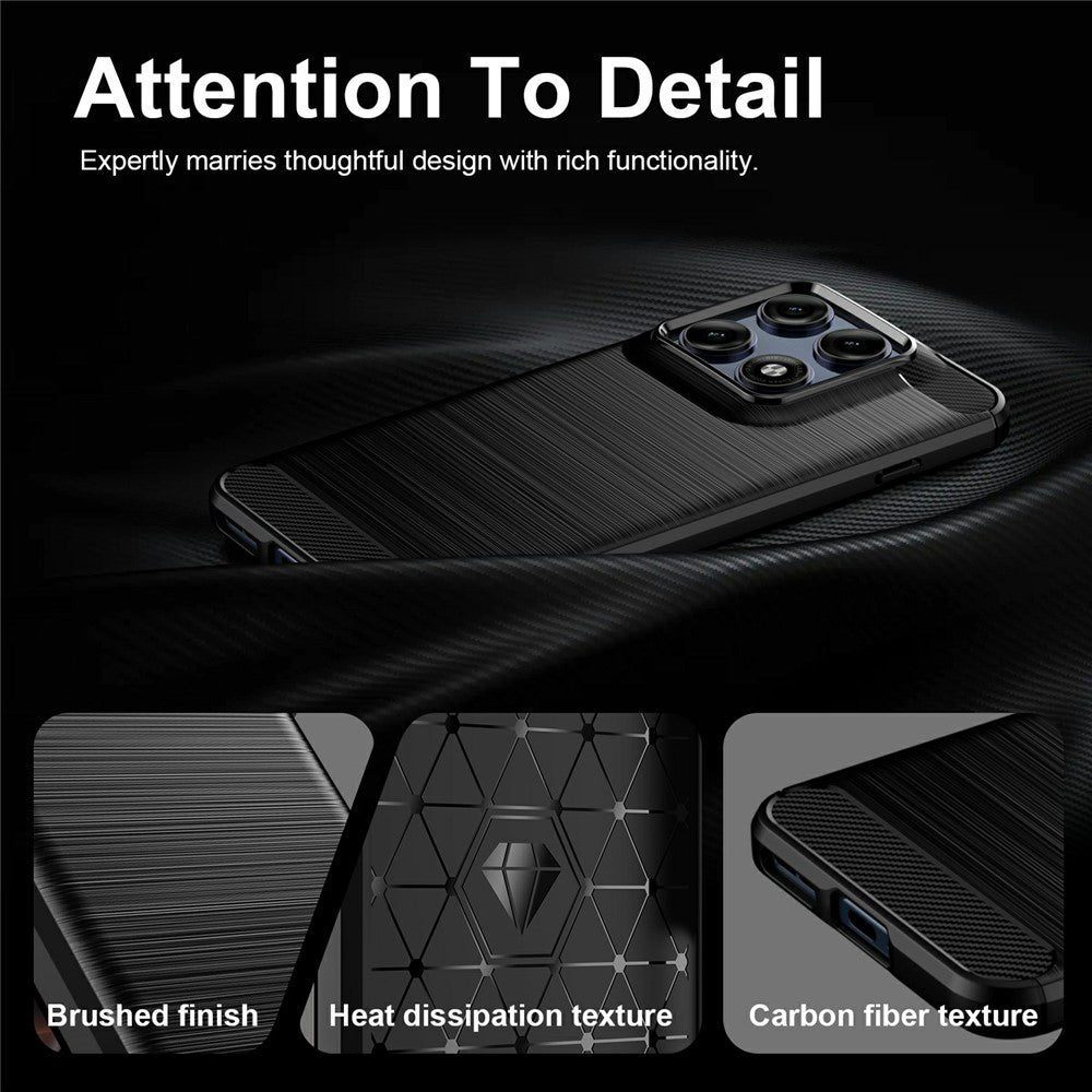 Калъф за Motorola Edge 70 Pro, Techsuit, Карбон, Черен