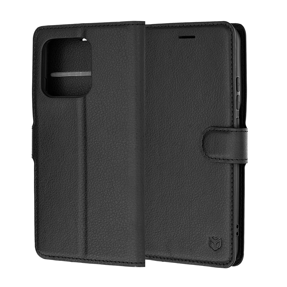 Калъф за Motorola Edge 70 Pro, Techsuit, Leather Folio, Черен