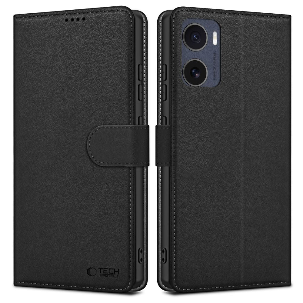 Калъф за Motorola Moto E15 / G05, Tech-Protect, Wallet, Черен