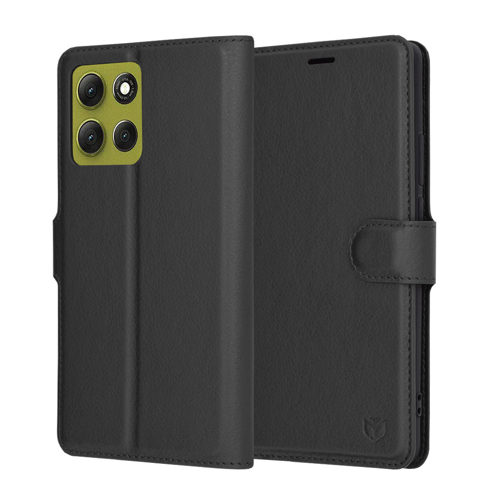 Калъф за Motorola Moto G86, Techsuit, Leather Folio, Черен
