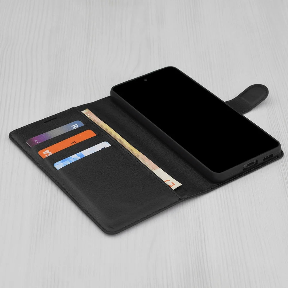 Калъф за Motorola Moto G85, Techsuit, Leather Folio, Черен