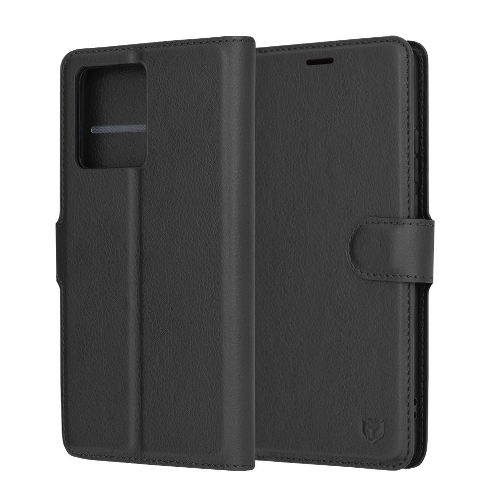 Калъф за Motorola Moto G86, Techsuit, Leather Folio, Черен