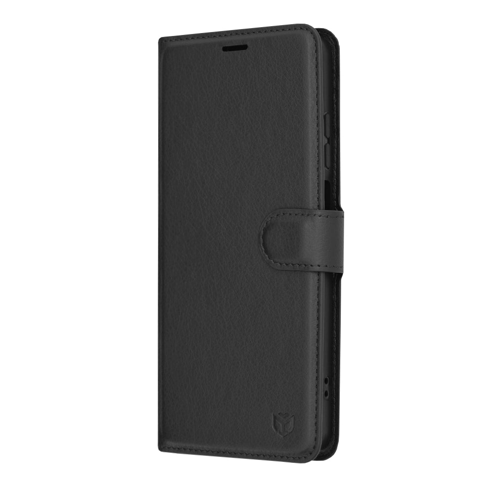 Калъф за Motorola Moto G04s / E14 / G04 / G24, Techsuit, кожен портфейл, черен