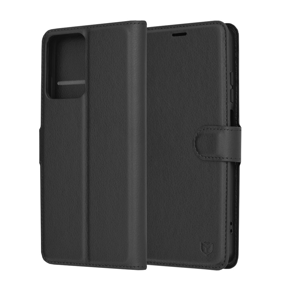 Калъф за Motorola Moto G04s / E14 / G04 / G24, Techsuit, кожен портфейл, черен