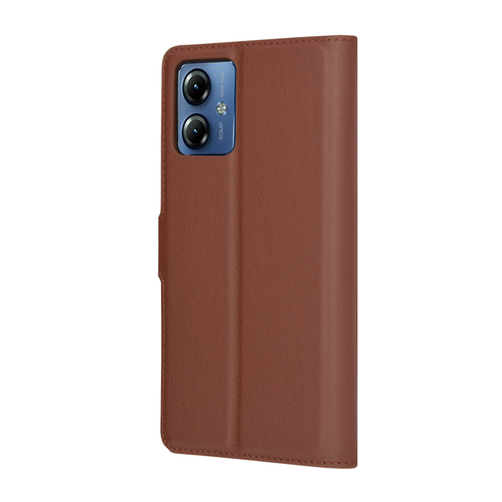 Калъф за Motorola Moto G14, Techsuit, Leather Folio, Кафяв