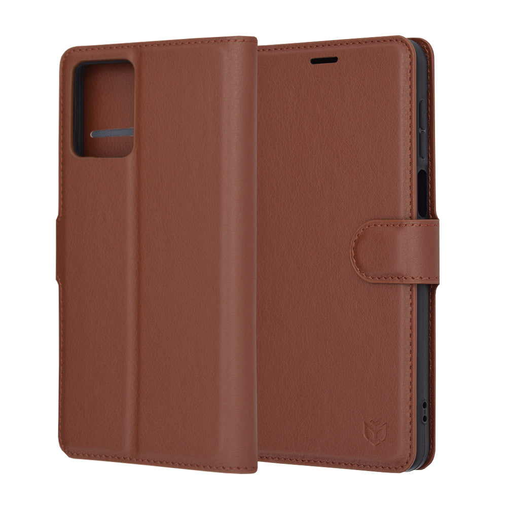 Калъф за Motorola Moto G14, Techsuit, Leather Folio, Кафяв