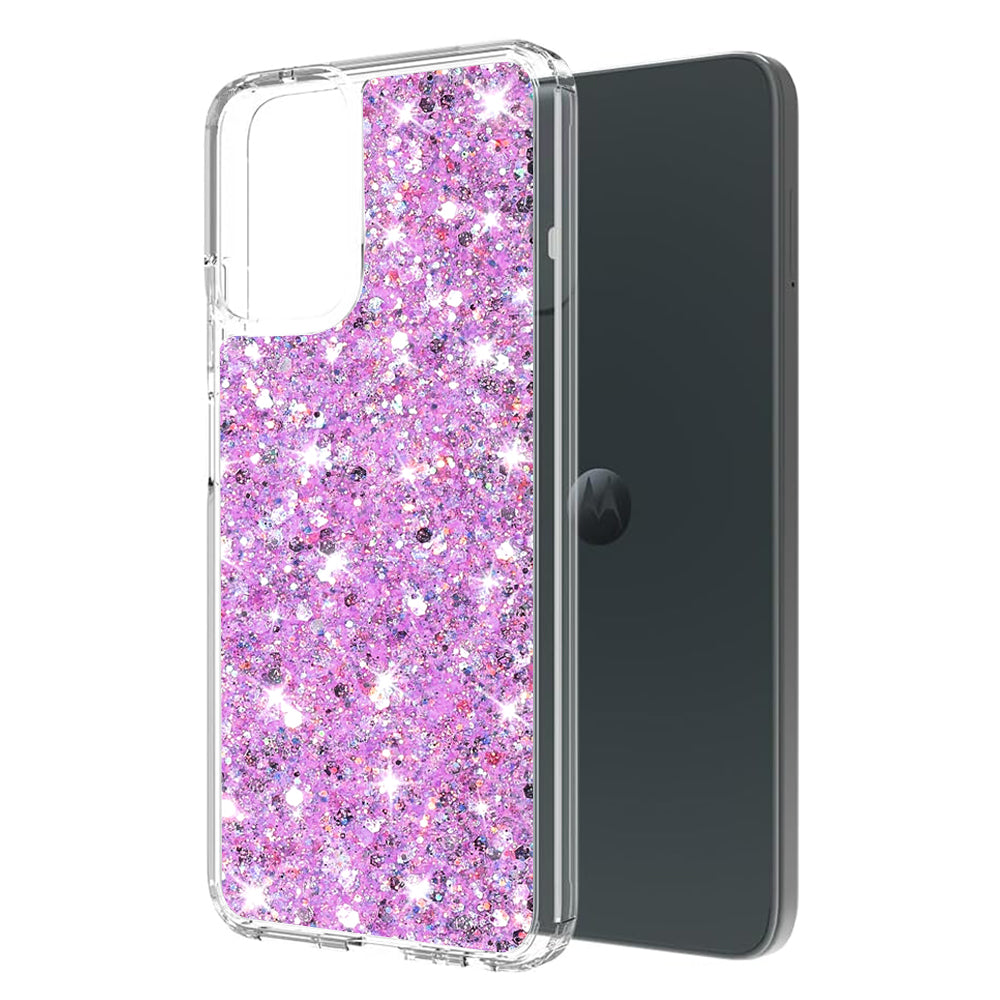 Калъф за Motorola Moto G14, Techsuit, Sparkly Glitter, Magenta
