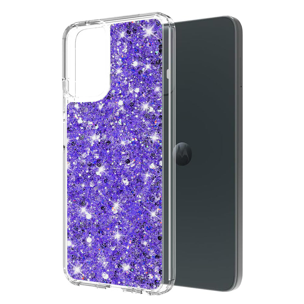 Калъф за Motorola Moto G14, Techsuit, Sparkly Glitter, Лилав