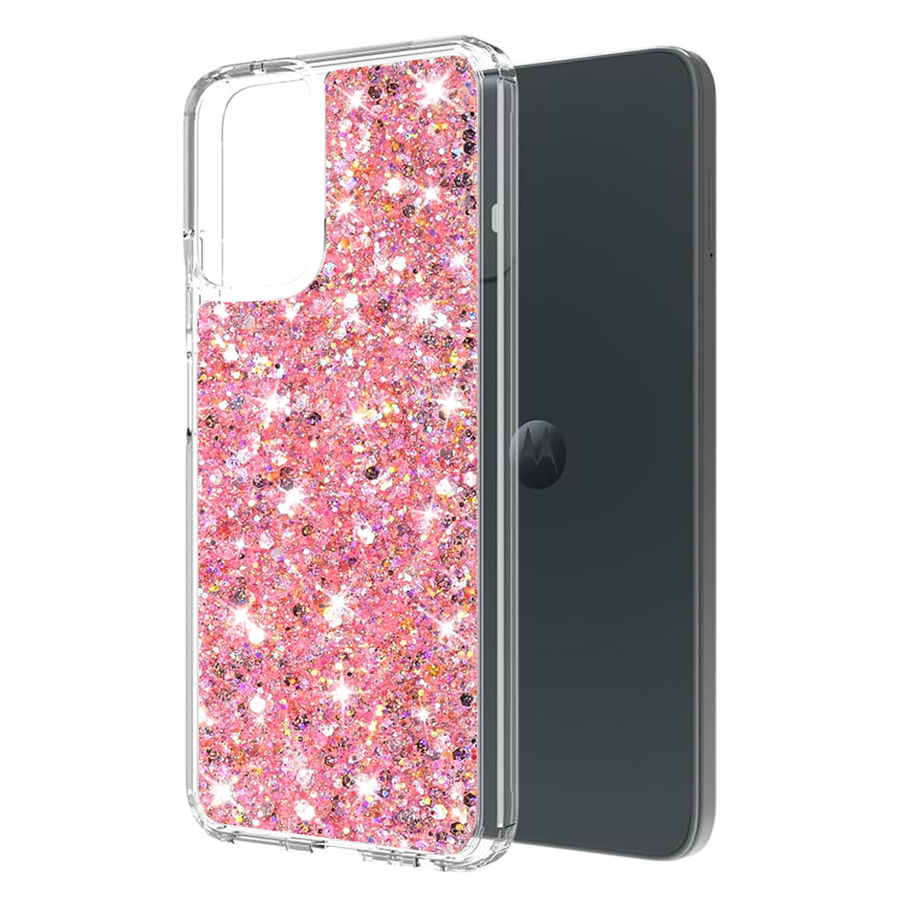 Калъф за Motorola Moto G14, Techsuit, Блестящ брокат, Розов