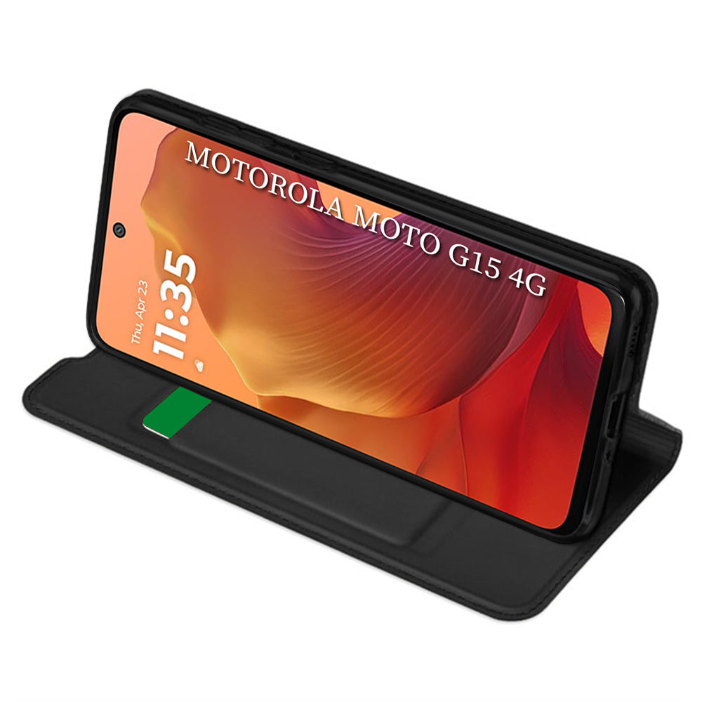 Калъф за Motorola Moto G15 / G15 Power, Techsuit, Magskin Book, Черен