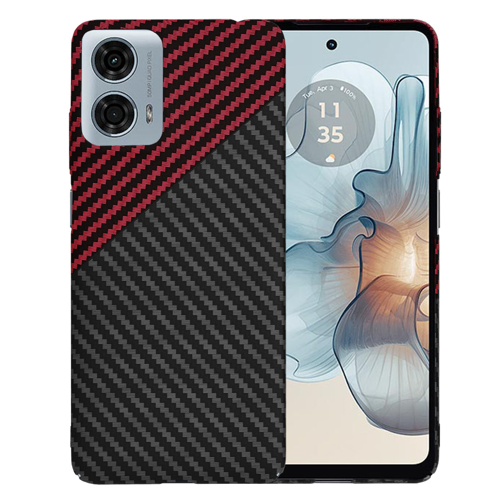 Калъф за Motorola Moto G24 Power, Techsuit, Carbonite FiberShell, Черно Червен