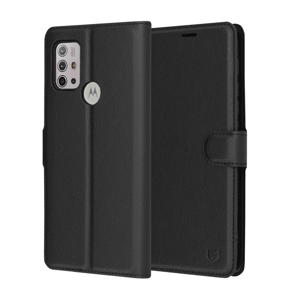 Калъф за Motorola Moto G30 / G20 / G10, Techsuit, Leather Folio, Черен