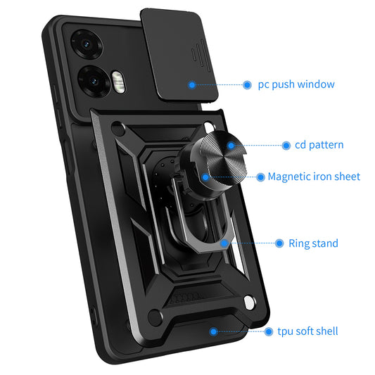 Калъф за Motorola Moto G35, Techsuit, CamShield, Черен
