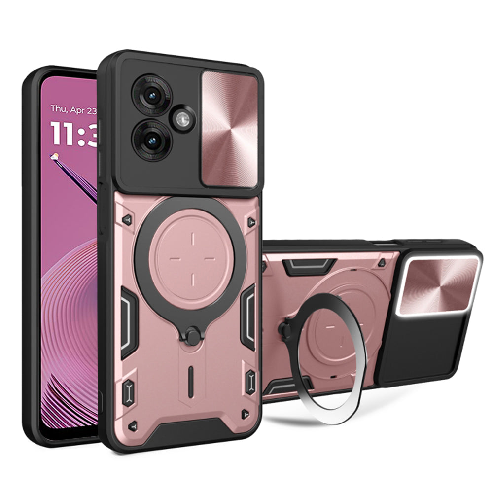 Калъф за Motorola Moto G55, Techsuit, CamGuard Pro, Розово злато