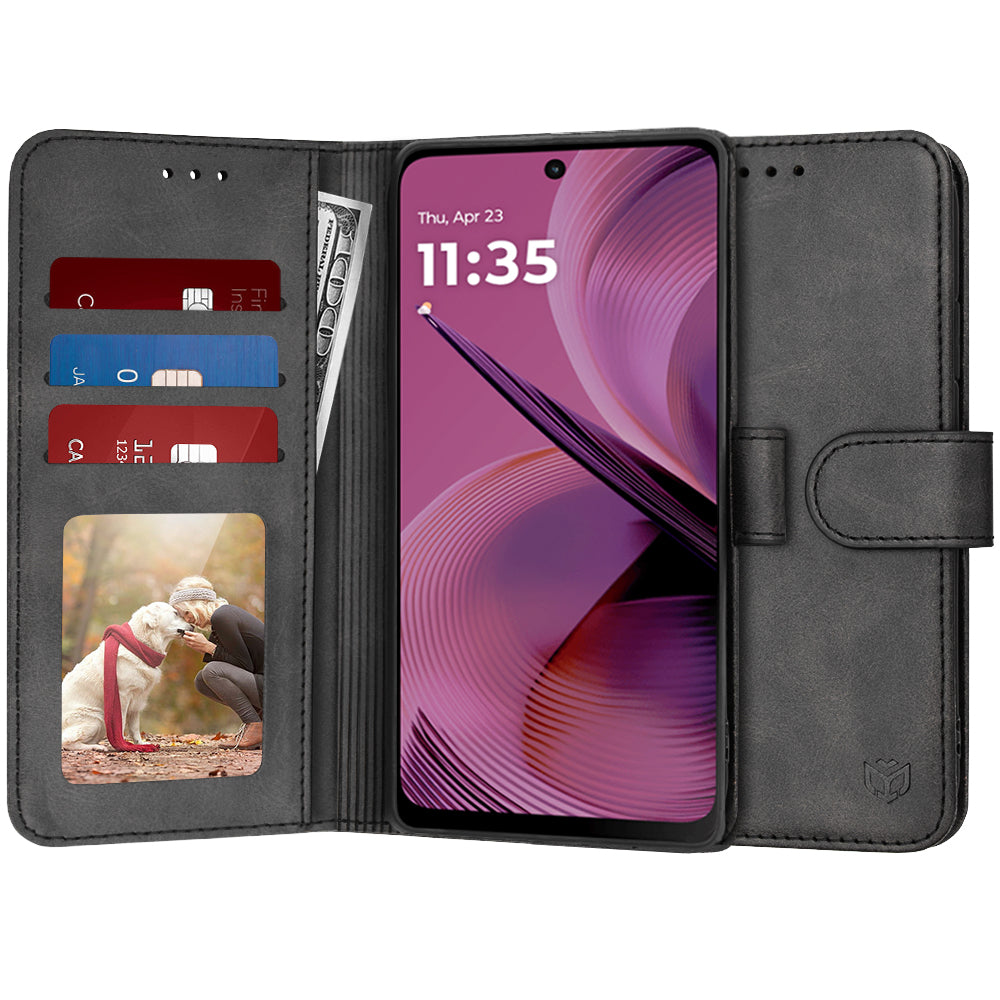 Калъф за Motorola Moto G55, Techsuit, Diary Book, Черен