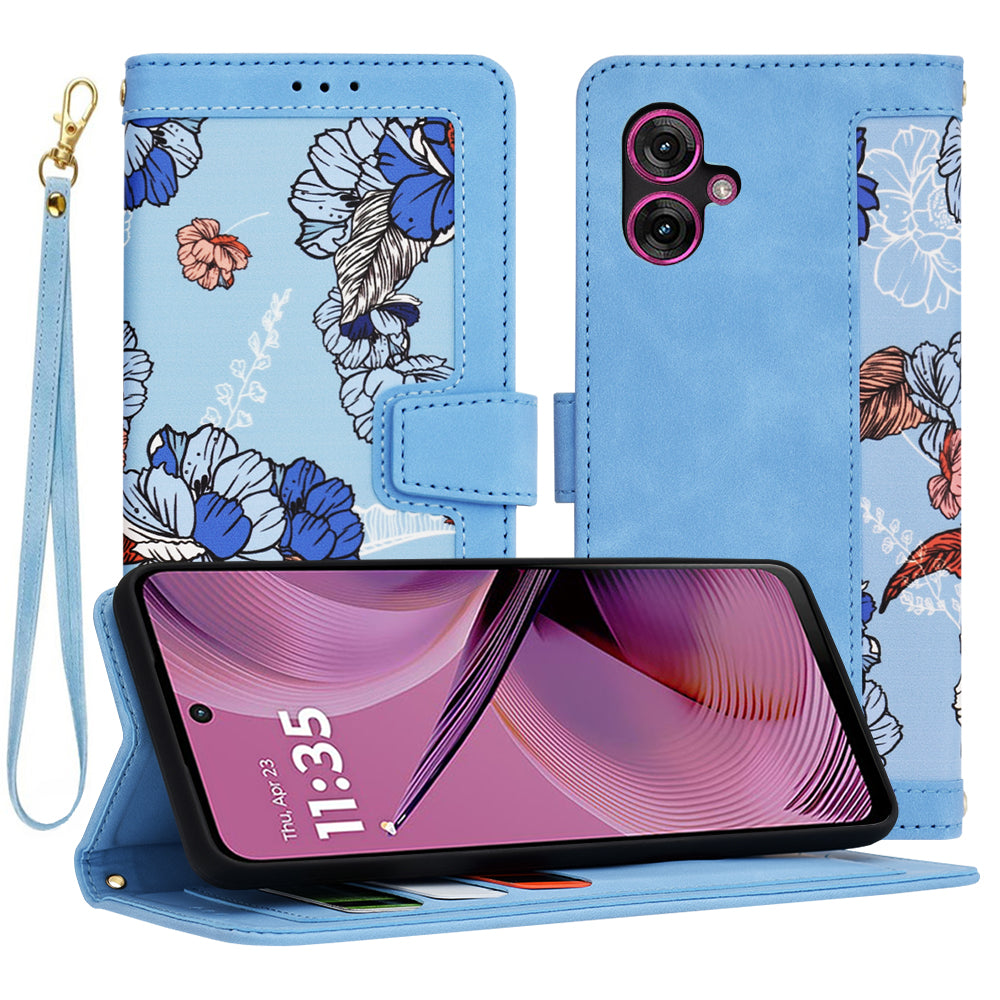 Калъф за Motorola Moto G55, Techsuit, FlipCraft, Син