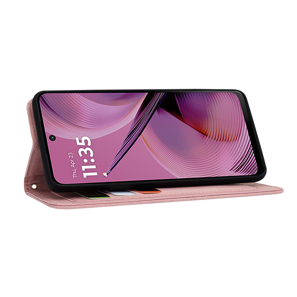 Калъф за Motorola Moto G55, Techsuit, FlipCraft, Розов
