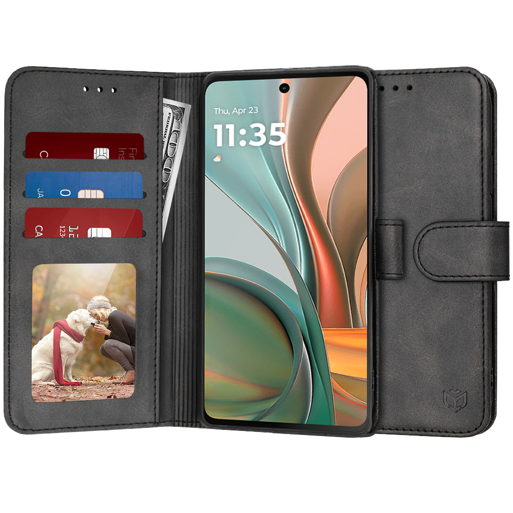 Калъф за Motorola Moto G75, Techsuit, Diary Book, Черен