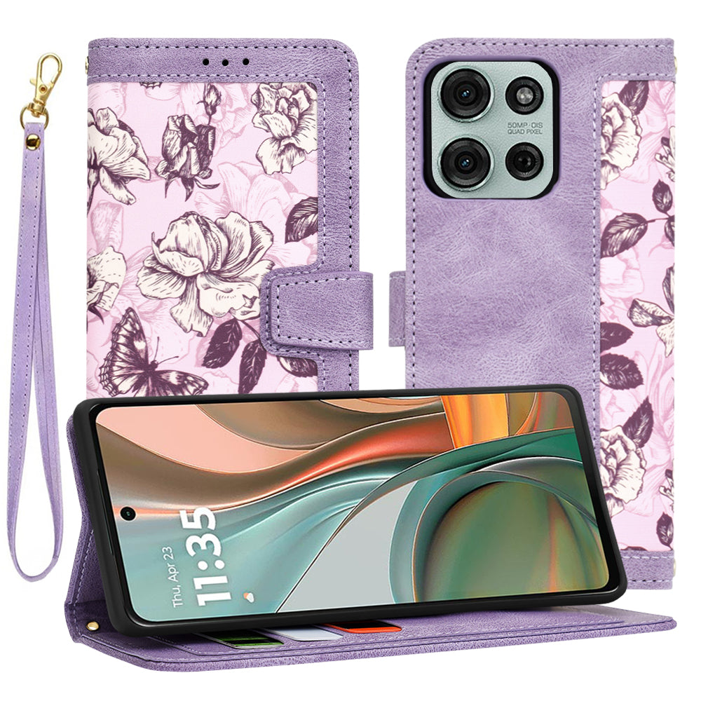 Калъф за Motorola Moto G75, Techsuit, FlipCraft, Лилав