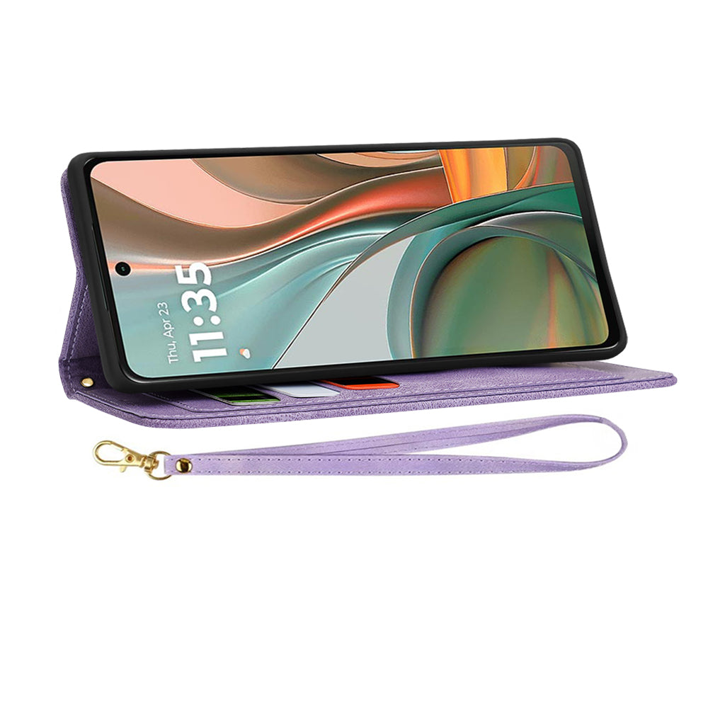 Калъф за Motorola Moto G75, Techsuit, FlipCraft, Лилав